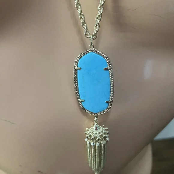 Kendra Scott Jewelry - Kendra Scott Rayne Pendant Necklace - Turquoise /gold Plated 30 Inch